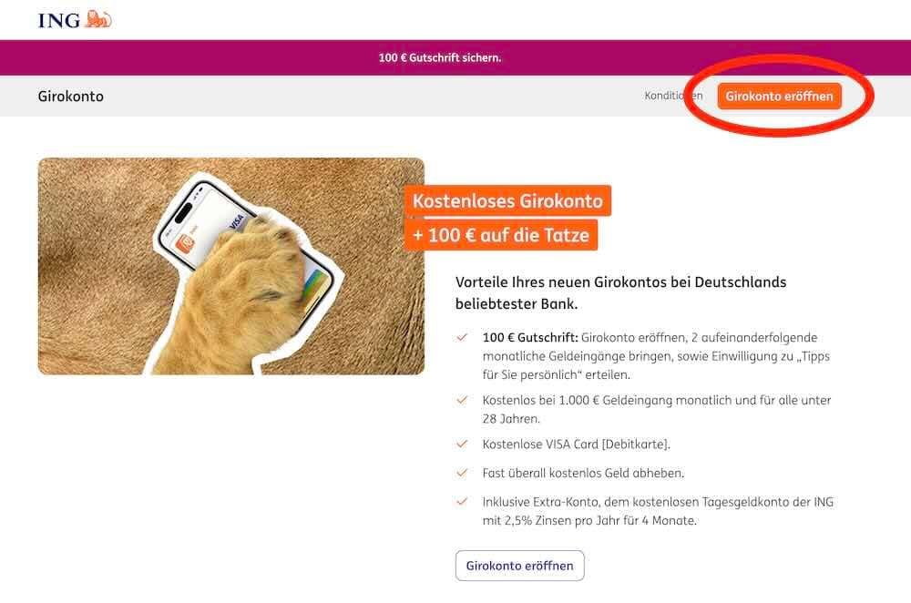 Screenshot für Konto eröffnen